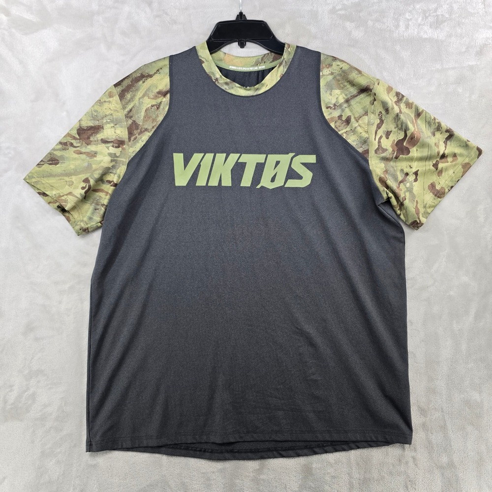 Viktos PTXF Performance Shirt Mens XL‎ Gray Camo Raglan Sleeve Unconquered
